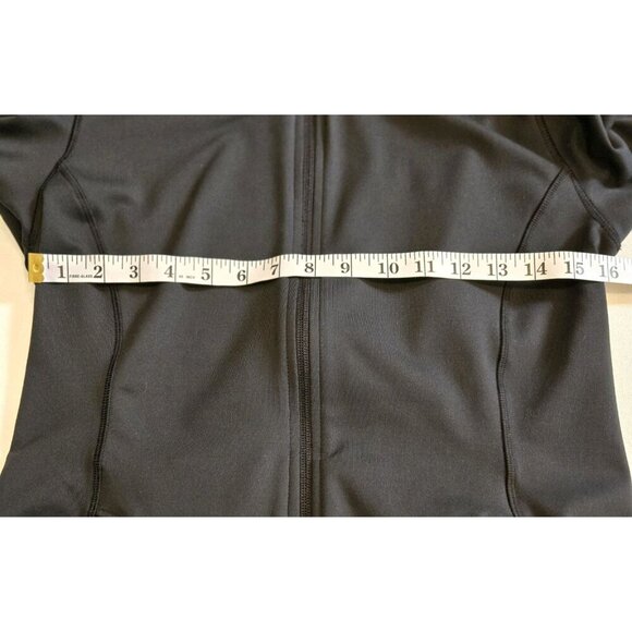 Reebok Black Full Zip Athletic Jacket Womens Medium Stretch Lightweight Ruffle - Picture 4 of 10